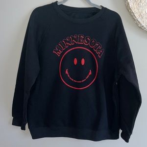 State of Mine - Medium - Minnesota Red Smiley Face Creneck
